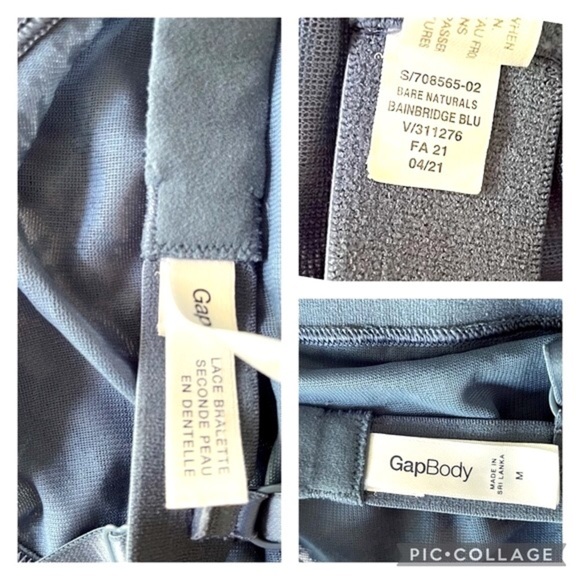 GAP Lace Bralette Cornflower Bainbridge blue, Bare natural bra. Size Medium - Picture 3 of 9